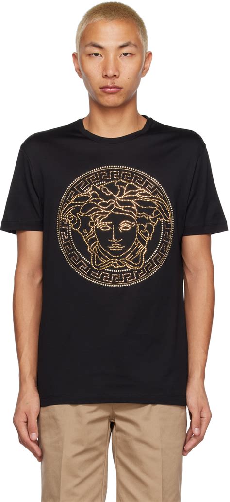 versace logo t shirt pink|Versace t shirt medusa head.